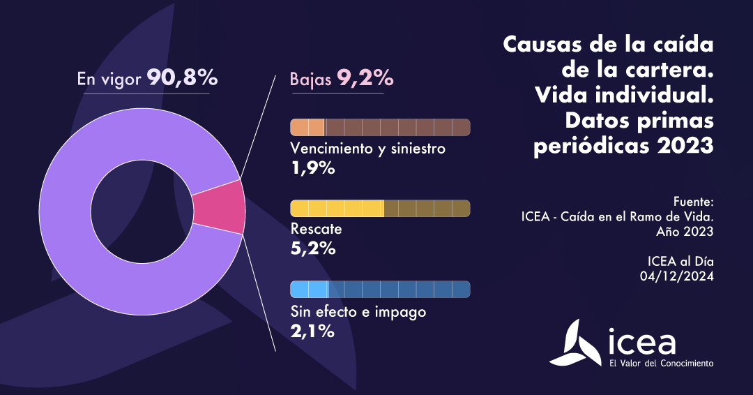 Causas de la caída de la cartera. Vida individual. Datos primas periódicas 2023